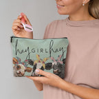 Small Travel Makeup Bag, Mini Cute Cow Print Makeup Bag for Purse, Small Toiletry Bags for Women, Western Gifts for Women, Cow Gifts for Cow Lovers/Cowgirls - Green