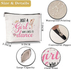 GREOXG Just A Girl Who Loves to Dance Makeup Bag Ballerina Cosmetic Travel Bag Dancer Friendship Gifts for Dance Lovers Girls Teens Women Birthday Christmas-A35