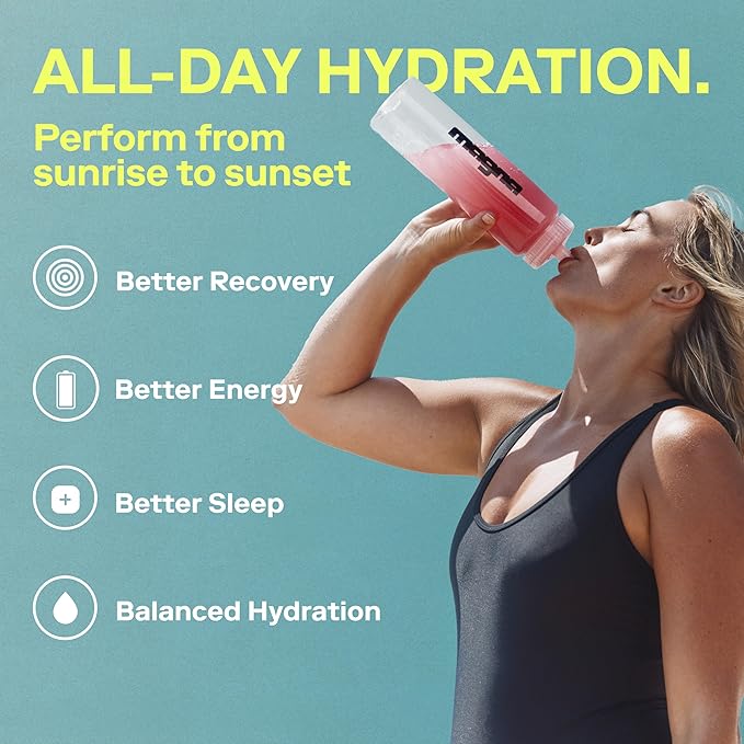 MAGNA Electrolytes Powder Drink Mix for Hydration, Energy & Focus Support with Magnesium L Threonate, Sodium, Potassium, Vitamin D, B6 & B12, Sugar Free, Watermelon Lime Flavor, 7 Servings