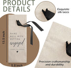 RYIGYWE 1 PCS Black Bow Ribbon Ideas Engagement Gift Wine Bag - Bride to Be Gifts for Bridesmaids Bride Groom Couples Her Him Officiant Gift for Getting Married Engagement Bridal Shower - A48