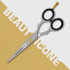 BEAUTICONE ® Hair Cutting Scissors - Professional Barber-Grade Salon Shears with Serrated & Razor Edge - Silver Premium & Extra Accs - Ultra Lightweight