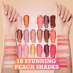 Peach Please 18 Colour Eyeshadow Palette for Beauty - Eyeshadow Cosmetics with Matte Metallic Sparkle Shimmer Pink & Highlighter Eye Makeup for Girls & Powder Eye Shadow Pallet