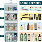 PAVILIA Travel Hanging Toiletry Bag for Women Men, Large Capacity Makeup Bag Kit, Waterproof Cosmetic Storage Organizer Case for Bathroom Shower