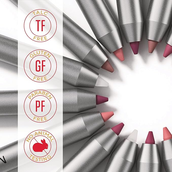 Mirabella Line & Define Lip Definer Lip Pencil, Smoothing & Moisturizing Retractable Lip Liner with Long-Lasting & Ultra-Creamy Formula, Antioxidants Vitamin C & E, & Built-In Sharpener - Flirty