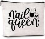 Nail Queen Makeup Bag Funny Gifts Travel Toiletry Bags for Women Friendship Gift For Women Teachers Girls Teens Friend Sister-A07