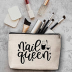 Nail Queen Makeup Bag Funny Gifts Travel Toiletry Bags for Women Friendship Gift For Women Teachers Girls Teens Friend Sister-A07