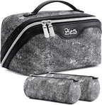 BOYATU Travel Makeup Bag Cosmetic Bags for Women: 3 Sets Large Capacity Make up Bag - Portable Toiletry Bags with Handle for Women(F-3-Black)