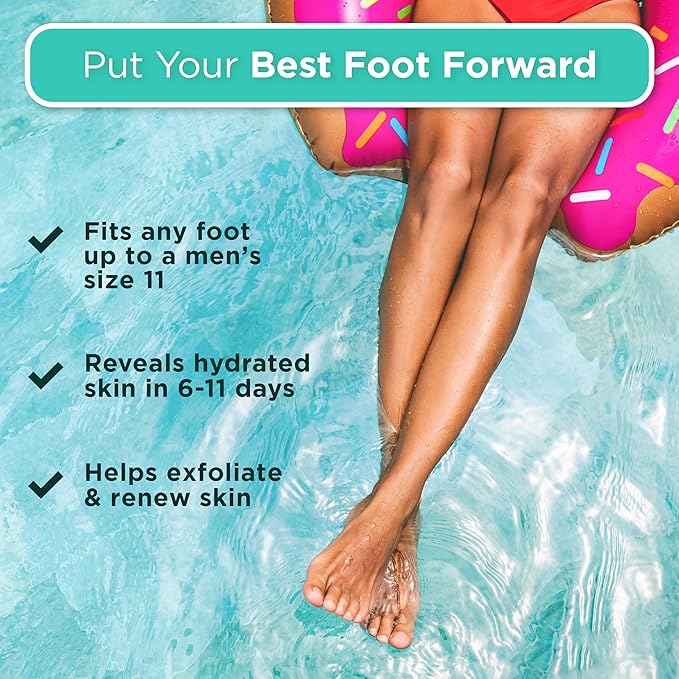 DERMORA Foot Peel Mask - 2 Pack of Regular Size Skin Exfoliating Foot Masks for Dry, Cracked Feet, Callus, Dead Skin Remover for Baby Soft Feet, Lavender Scent