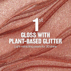 Revlon Super Lustrous Glimmer Gloss, Non-Sticky Lip Gloss, High-Shine Finish, Plant-Based Glitter, 002 Pink Prisma, 0.13 fl oz