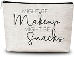 GREOXG Makeup Bag Gifts for Women Who Have Everything, Might Be Makeup Might Be Snacks Travel Cosmetic Bag, Friendship Gifts for Girls Teens Women Birthday Christmas Graduation-A03